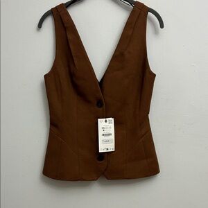 Zara Chocolate Brown Sleeveless Vest